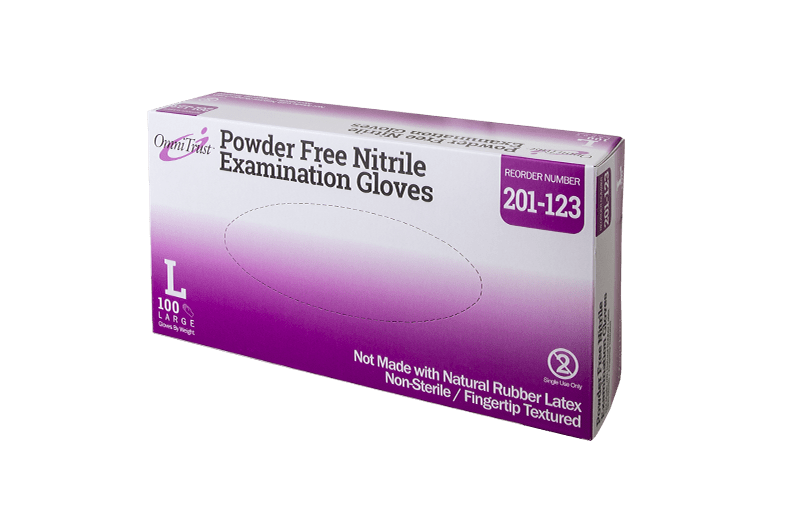 Gloves Exam OmniTrust® Large NonSterile Nitrile  .. .  .  